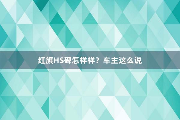 红旗HS碑怎样样？车主这么说